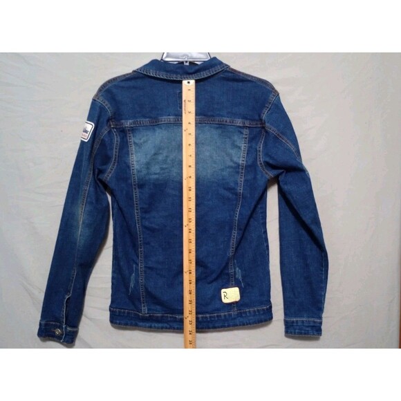 Jeans Fashion Embroidered Jean Jacket Button Up Mens Size M - Picture 7 of 7